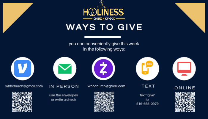 Ways to Give - Holiness Church of God